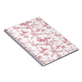  Engels Floral Toile de Jouy-Pink Notitieboek (Rechterzijde)