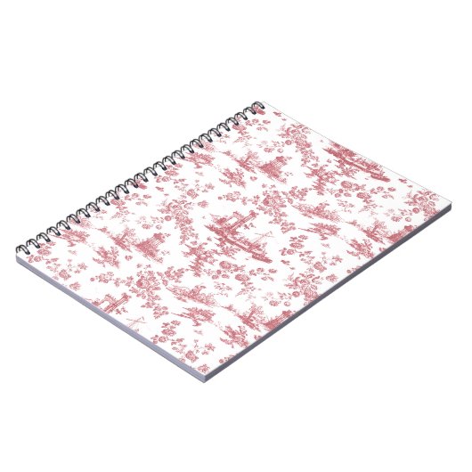  Engels Floral Toile de Jouy-Pink Notitieboek (Linkerzijde)