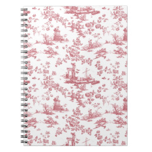  Engels Floral Toile de Jouy-Pink Notitieboek