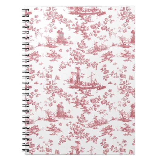  Engels Floral Toile de Jouy-Pink Notitieboek (Voorkant)