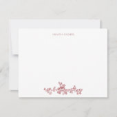  Engels Floral Toile de Jouy-Pink Notitiekaartje (Voorkant)