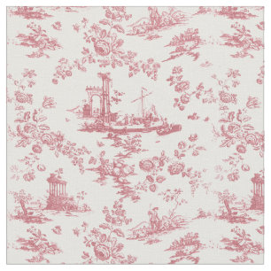  Engels Floral Toile de Jouy-Pink Stof