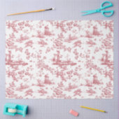  Engels Floral Toile de Jouy-Pink Tissuepapier (Craft)