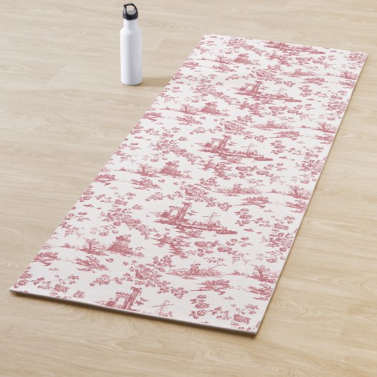  Engels Floral Toile de Jouy-Pink Yogamat (In situ)