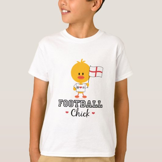 Engels Football Soccer Chick Kinder T-shirt (Voorkant)
