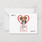  Engels Foxhound Dog Valentijn Kaart Notitiekaartje (Voorkant)