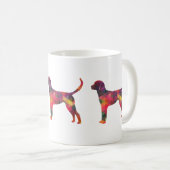Engels Foxhound Geometric Pattern Dog Silhouette Koffiemok (Voorkant rechts)