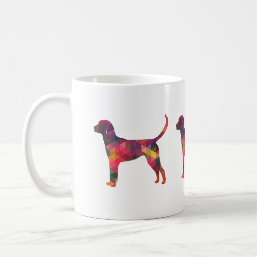 Engels Foxhound Geometric Pattern Dog Silhouette Koffiemok (Links)