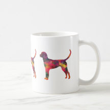 Engels Foxhound Geometric Pattern Dog Silhouette
