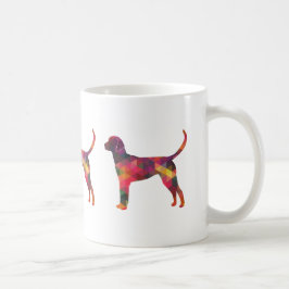 Engels Foxhound Geometric Pattern Dog Silhouette Koffiemok