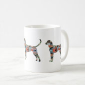 Engels Foxhound Geometric Pattern Dog Silhouette Koffiemok (Voorkant rechts)