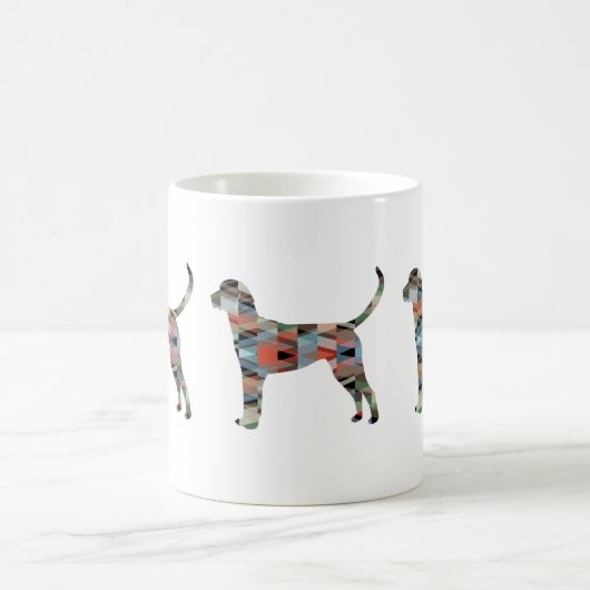 Engels Foxhound Geometric Pattern Dog Silhouette Koffiemok (Center)