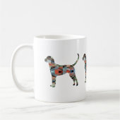 Engels Foxhound Geometric Pattern Dog Silhouette Koffiemok (Links)