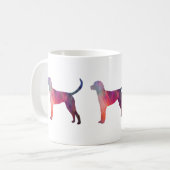 Engels Foxhound Geometric Pattern Silhouette Koffiemok (Voorkant links)