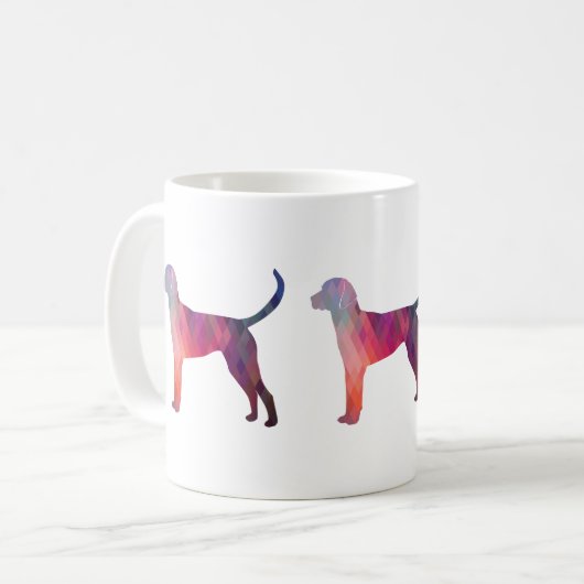 Engels Foxhound Geometric Pattern Silhouette Koffiemok (Voorkant links)