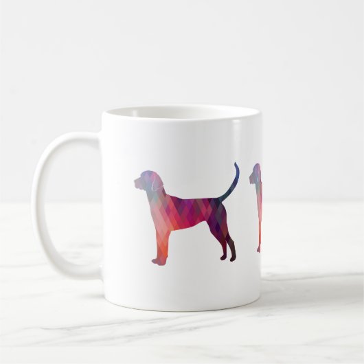 Engels Foxhound Geometric Pattern Silhouette Koffiemok (Links)