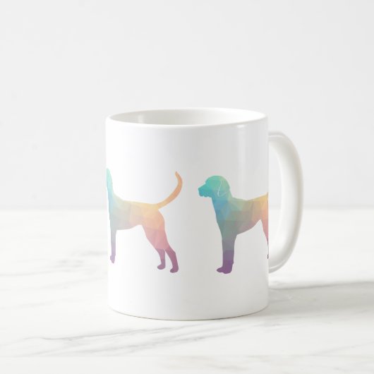 Engels Foxhound Geometric Pattern Silhouette Koffiemok (Voorkant rechts)