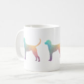 Engels Foxhound Geometric Pattern Silhouette Koffiemok (Voorkant links)