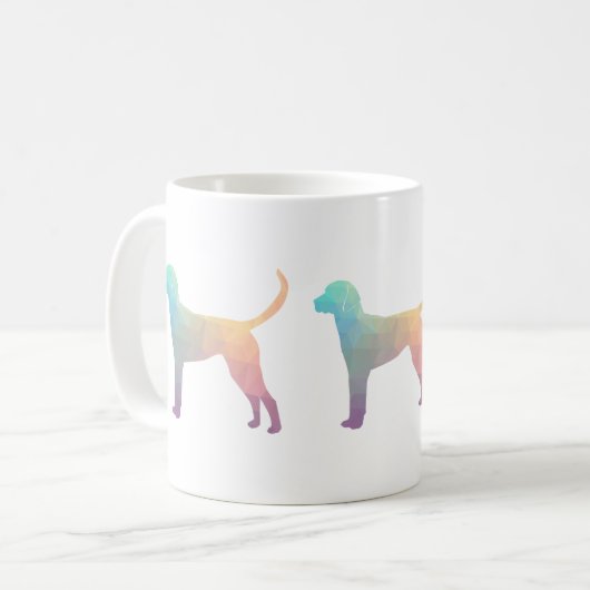 Engels Foxhound Geometric Pattern Silhouette Koffiemok (Voorkant links)