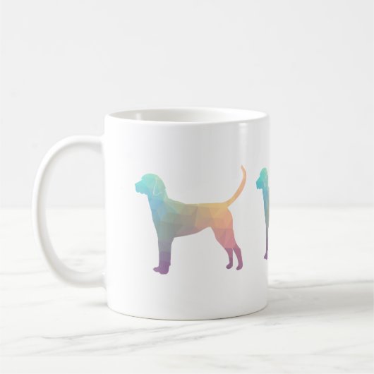 Engels Foxhound Geometric Pattern Silhouette Koffiemok (Links)