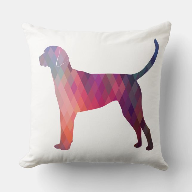 Engels Foxhound Geometric Pattern Silhouette Kussen (Voorkant)