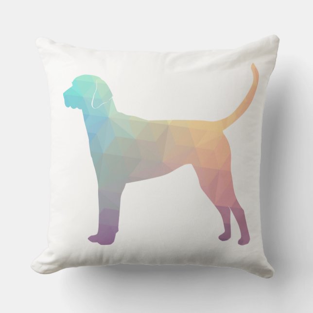 Engels Foxhound Geometric Pattern Silhouette Kussen (Voorkant)