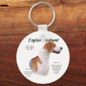Engels Foxhound Geschiedenis Ontwerp Sleutelhanger (Voorkant)