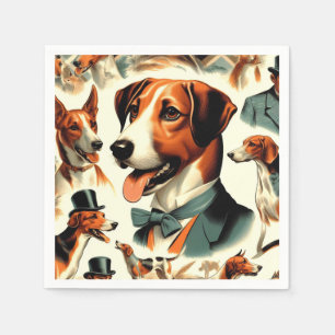 Engels Foxhound Illustratie Servet