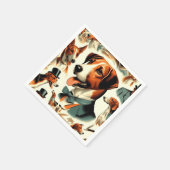 Engels Foxhound Illustratie Servet (Hoek)