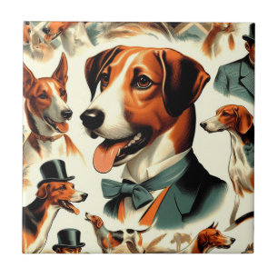 Engels Foxhound Illustratie Tegeltje