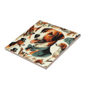 Engels Foxhound Illustratie Tegeltje (Zijkant)