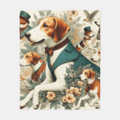  Engels Foxhound naadloze illustratie Fleece Deken (Voorkant)