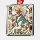  Engels Foxhound naadloze illustratie Metalen Ornament (Links)