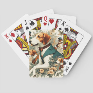  Engels Foxhound naadloze illustratie Pokerkaarten