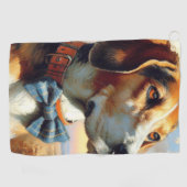  Engels Foxhound schilderij Golfhanddoek (Horizontaal)
