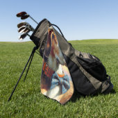  Engels Foxhound schilderij Golfhanddoek (Groen)