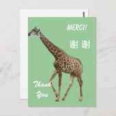 Engels/Frans/Chinees bedankt kaart (Voorkant / Achterkant)