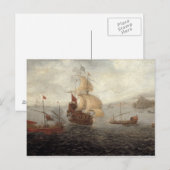 Engels Galley Frigate Flanked by Ottoman State Ba Briefkaart (Voorkant / Achterkant)