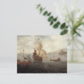 Engels Galley Frigate Flanked by Ottoman State Ba Briefkaart (Staand voorkant)