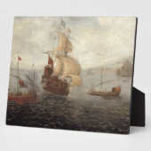 Engels Galley Frigate Flanked by Ottoman State Ba Fotoplaat (Zijkant)