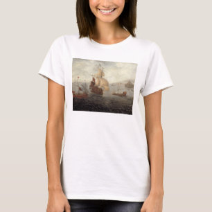 Engels Galley Frigate Flanked by Ottoman State Ba T-shirt