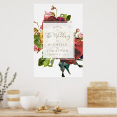 Engels Garden Roos Wedding WelkomstPoster Poster (Keuken)