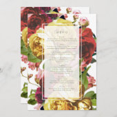 Engels Garden  Rozen Wedding Menu (Voorkant / Achterkant)