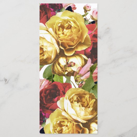 Engels Garden  Rozen Wedding Programme Programmakaart (Achterkant)