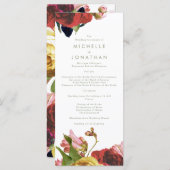 Engels Garden  Rozen Wedding Programme Programmakaart (Voorkant / Achterkant)