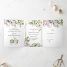 Engels Garden Wedding & Menu Invitation Tri-Fold