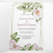 Engels Garden Wedding & Menu Invitation Tri-Fold (Binnenkant midden)