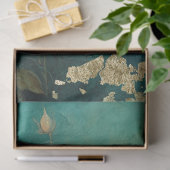 Engels geel rozen goud folie smaragd diep groen tissuepapier (Geschenk)