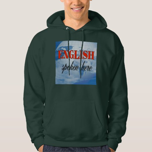 Engels gesproken hier troebele aarde hoodie (Voorkant)