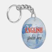 Engels gesproken hier troebele aarde sleutelhanger (Voorkant Links)